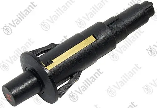 Vaillant Piezo-Zünder, schwarz mit goldenen Kontaktflächen, für das elektronische Zündsystem, geeignet für verschiedene Heizgeräte. Kompakt und funktional.